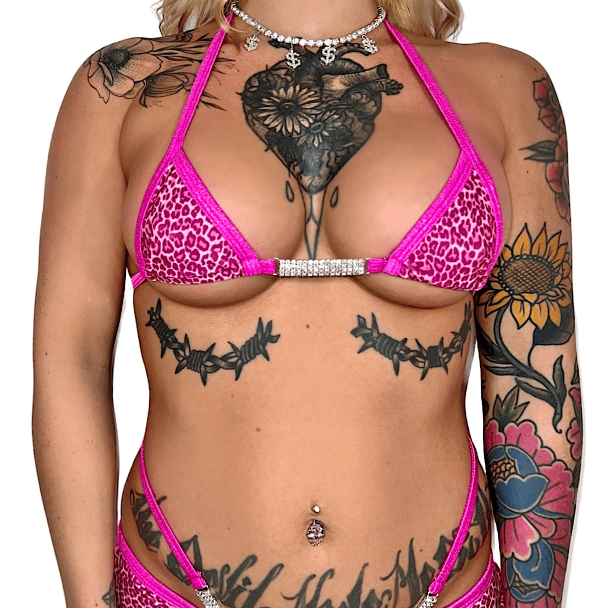 ACE Pretty Privilege Tri Top: Lil’ Panther Pink w. Fairy Dust Hot Pink
