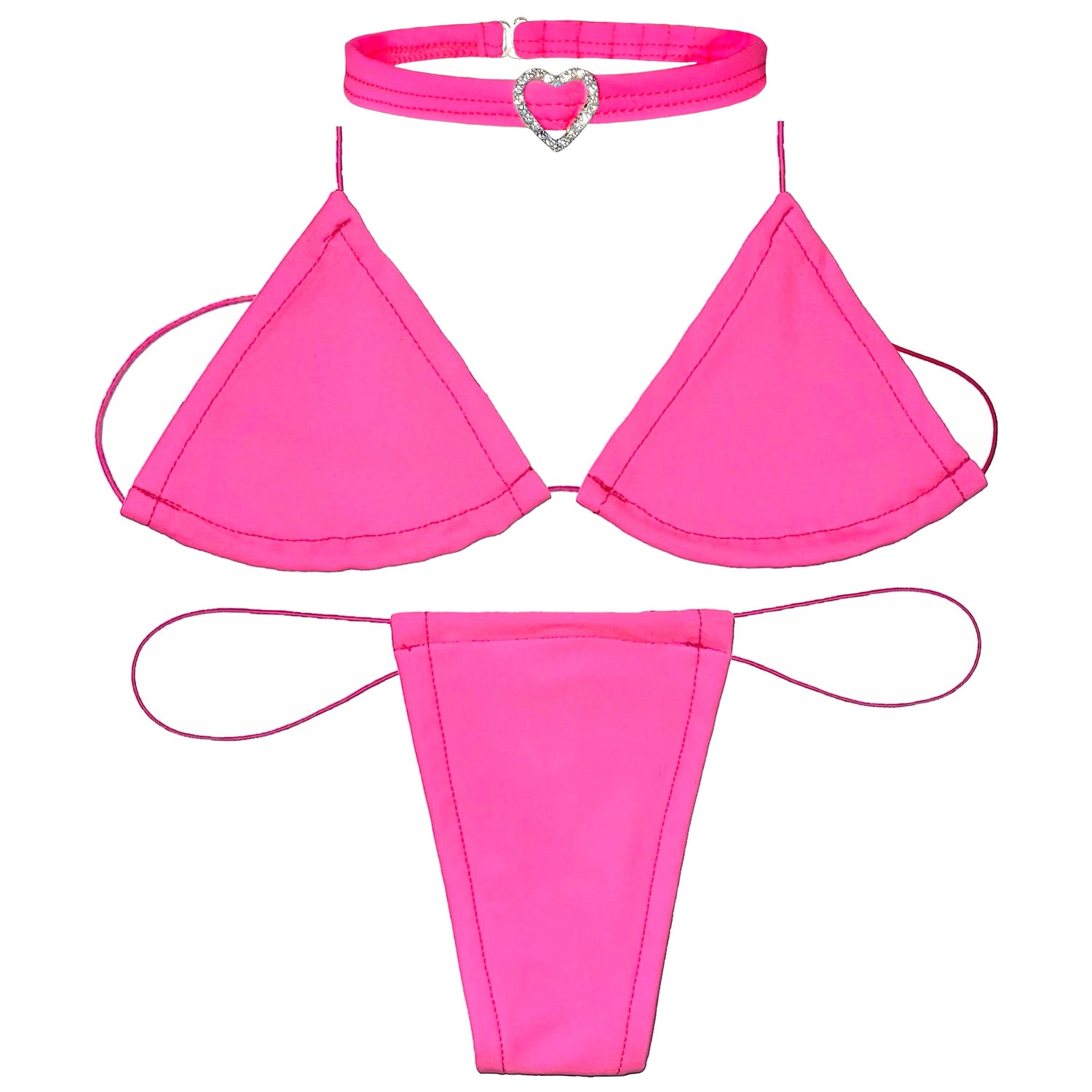 ACE Microkini Set + Heart Charm Choker: Pay Me Pink