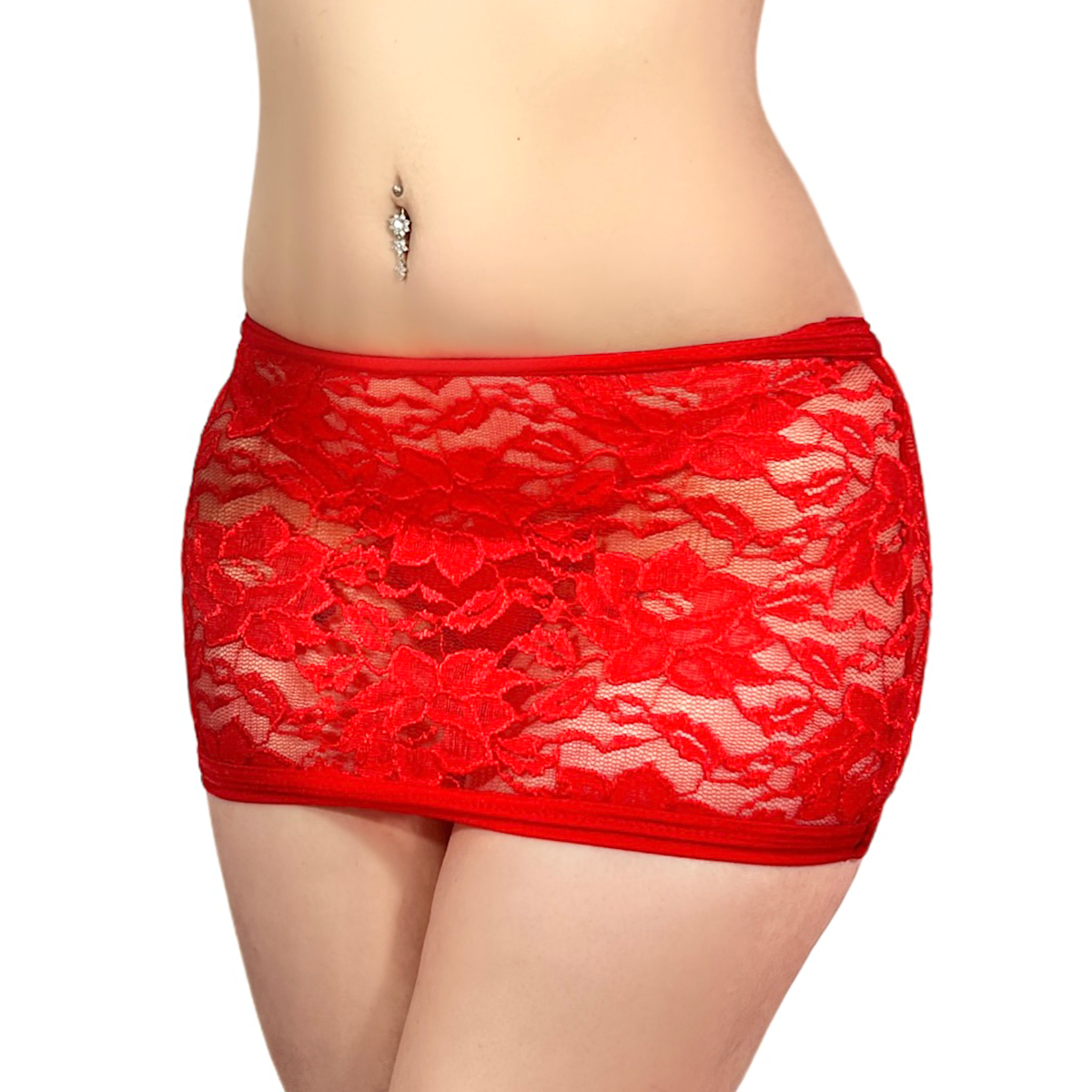 Just A Girl Lace Skirt Set: Red