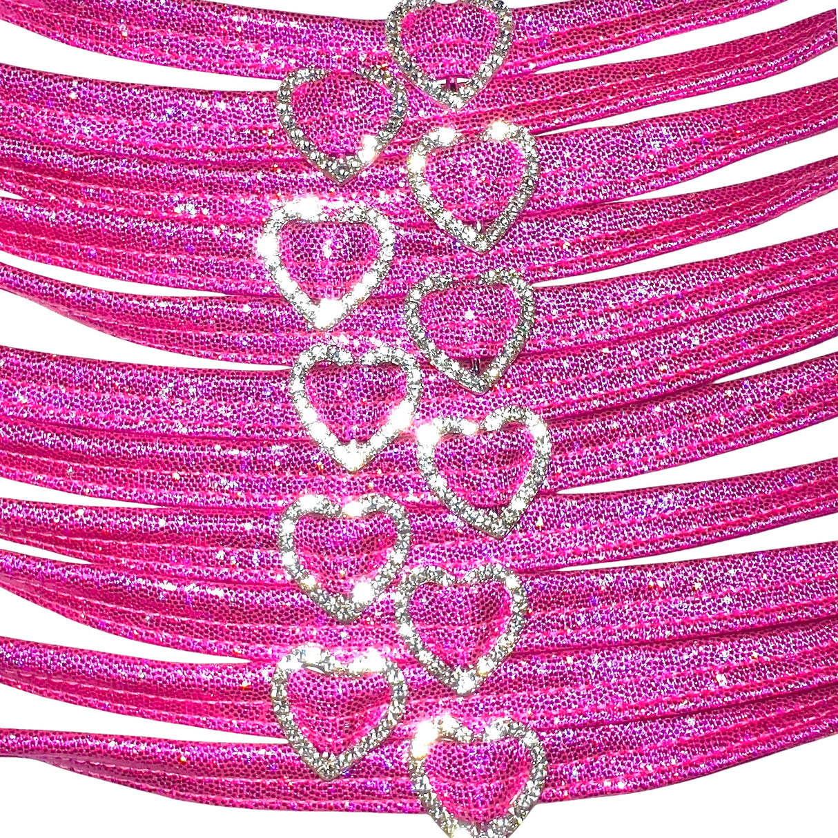 ACE Heart Charm Choker: Fairy Dust Hot Pink