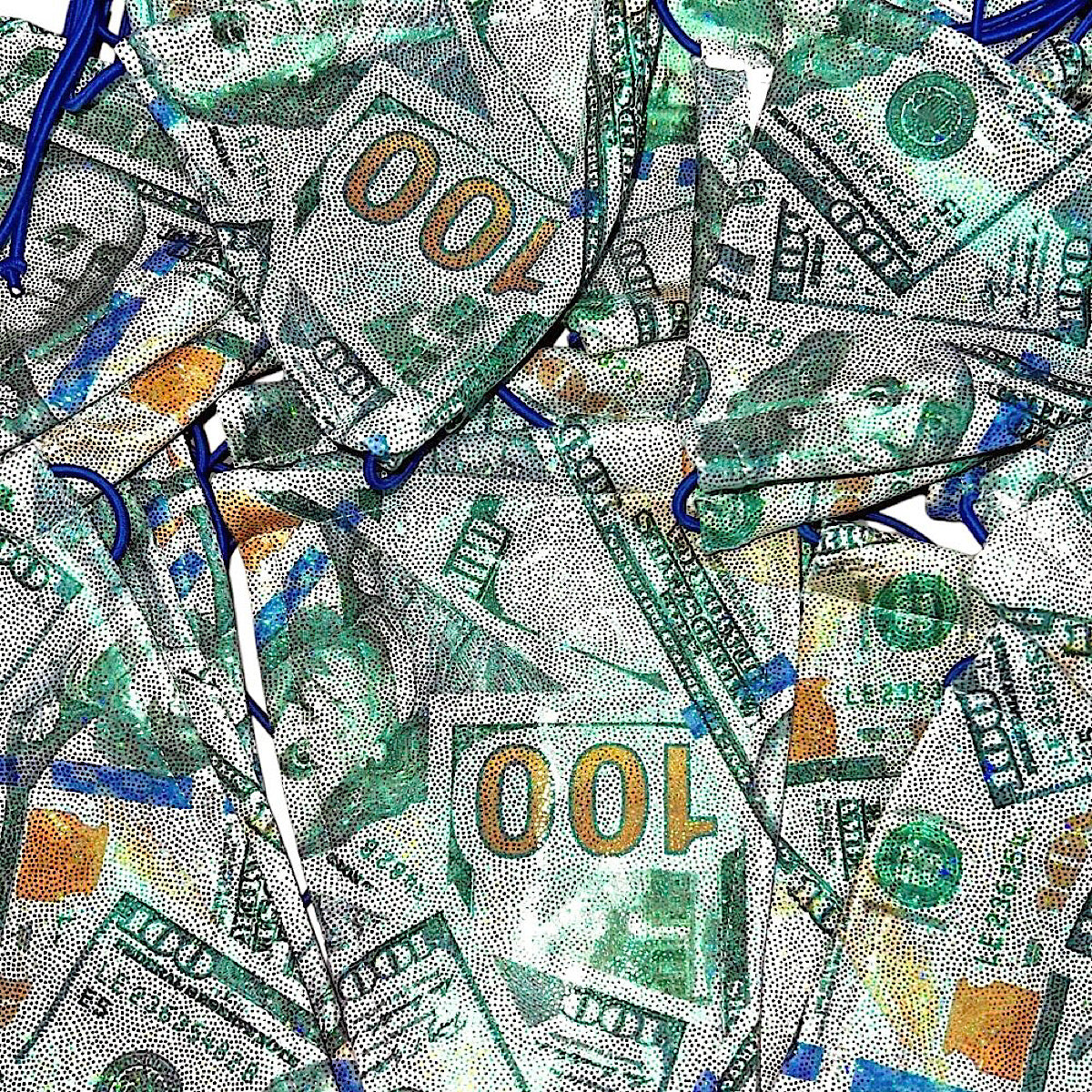 ACE Tieable Microkini: HU$TLER Sparkly Money Green