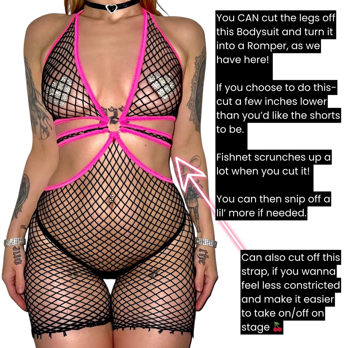 Famous on MySpace Bodysuit: Black n' Hot Pink