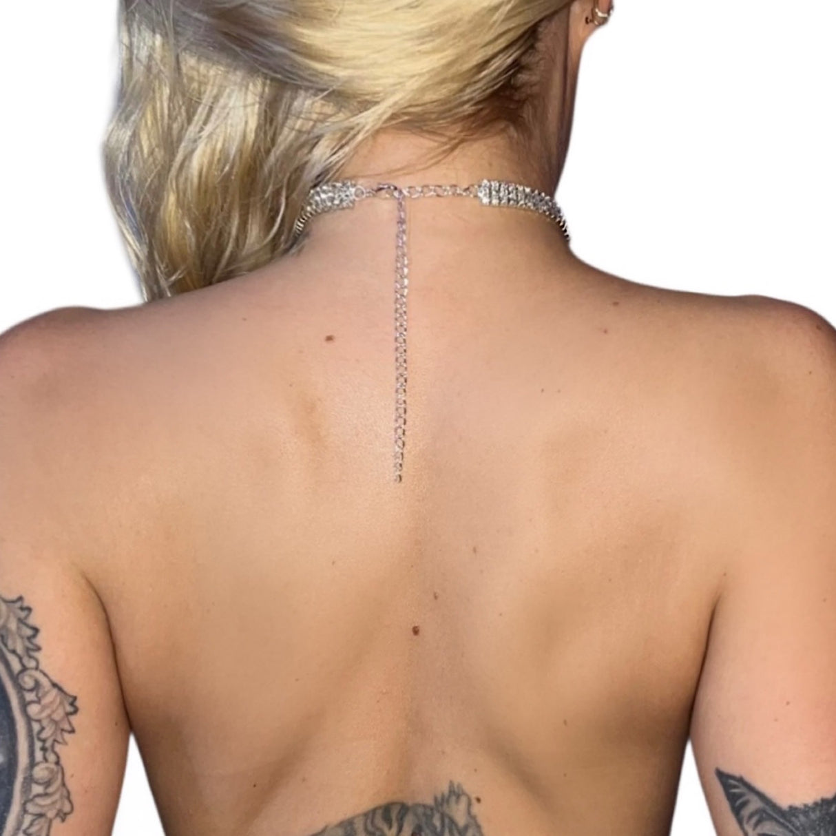 Stripper Baby Drip Diamond Choker: Silver
