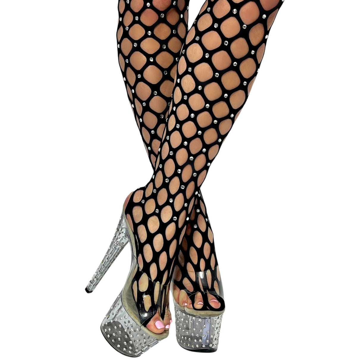 Top Tier Icy Thigh Highs: Black