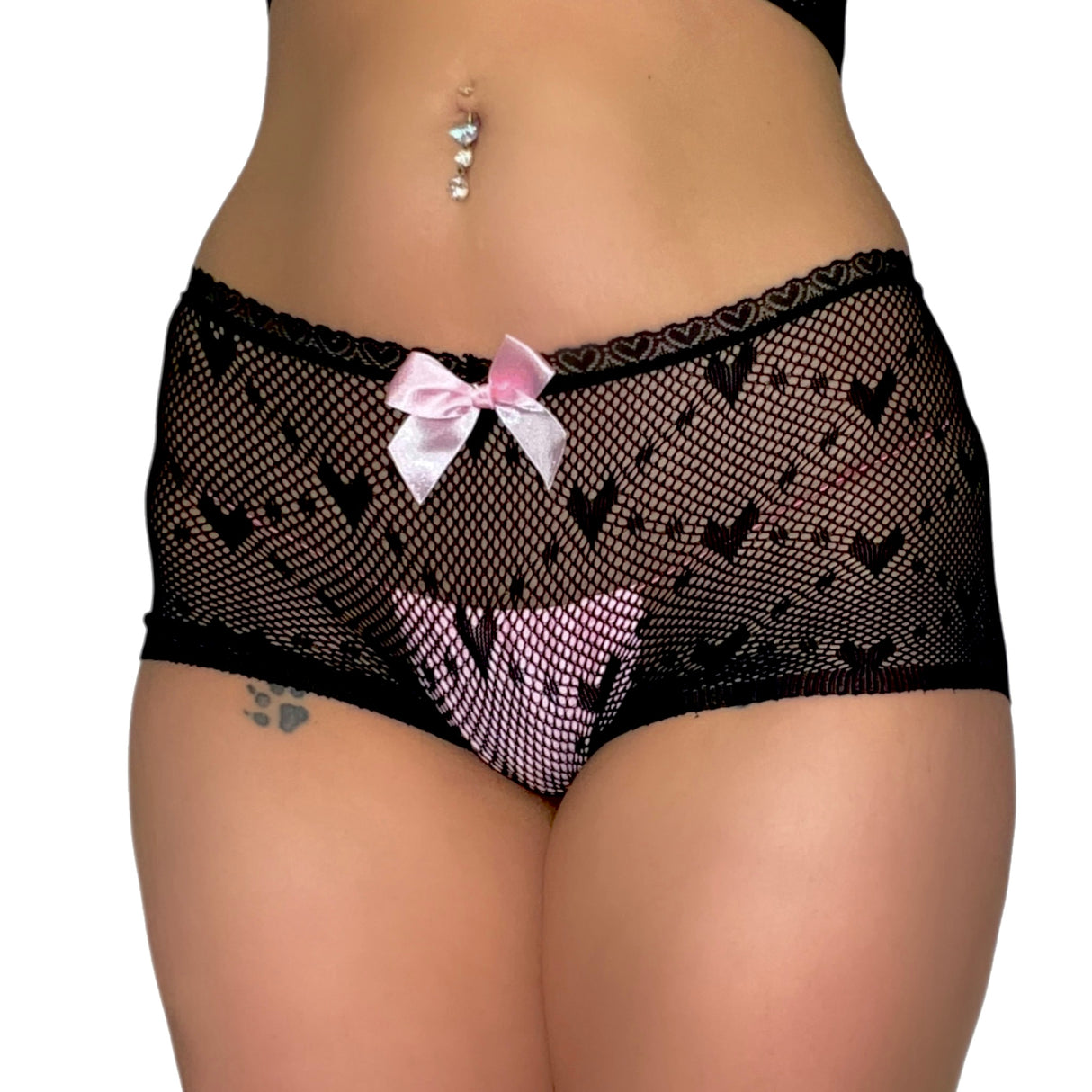 Slumber Party Mesh Hearts Set: Black