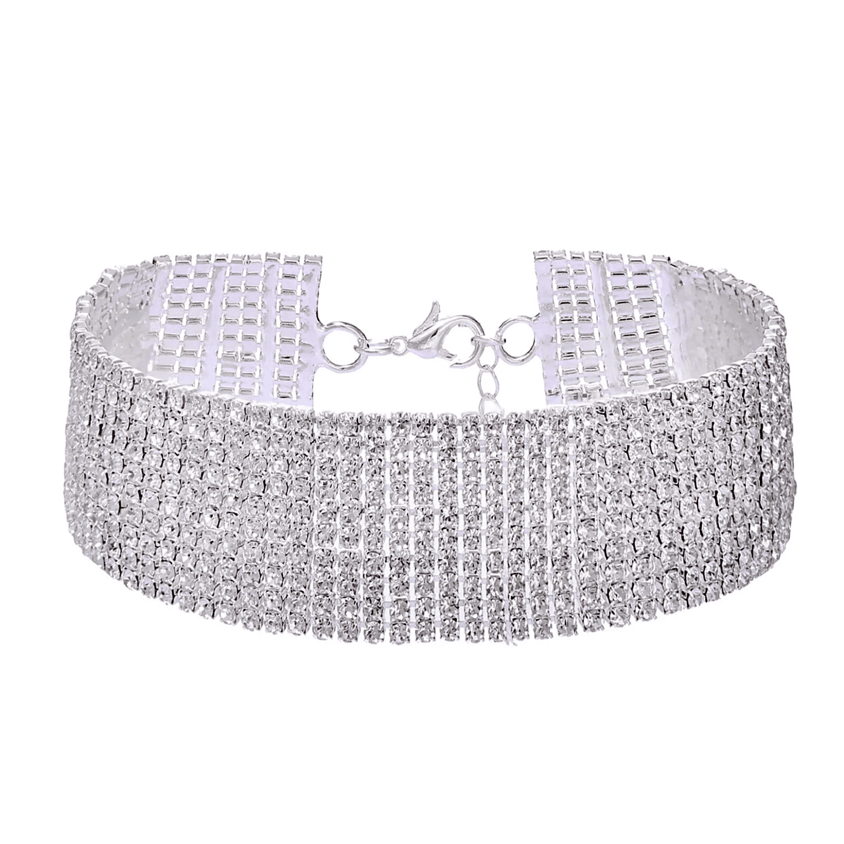 Stripper Big Drip Diamond Choker: Silver