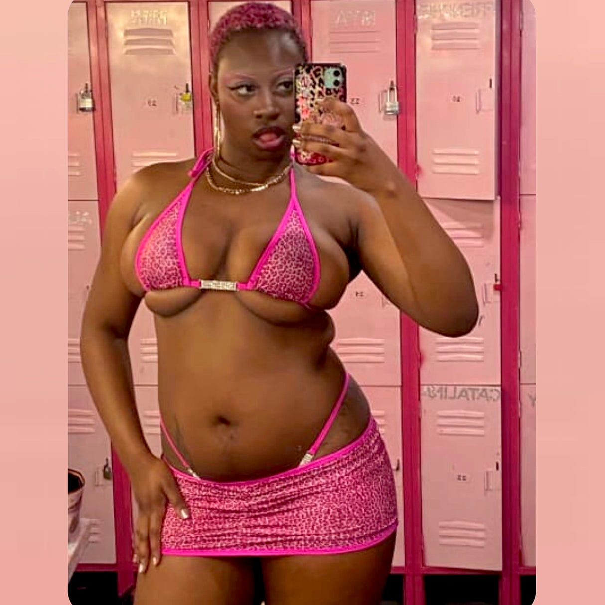 ACE Pretty Privilege 3 Piece Set w. Skirt: Lil’ Panther Pink w. Fairy Dust Hot Pink