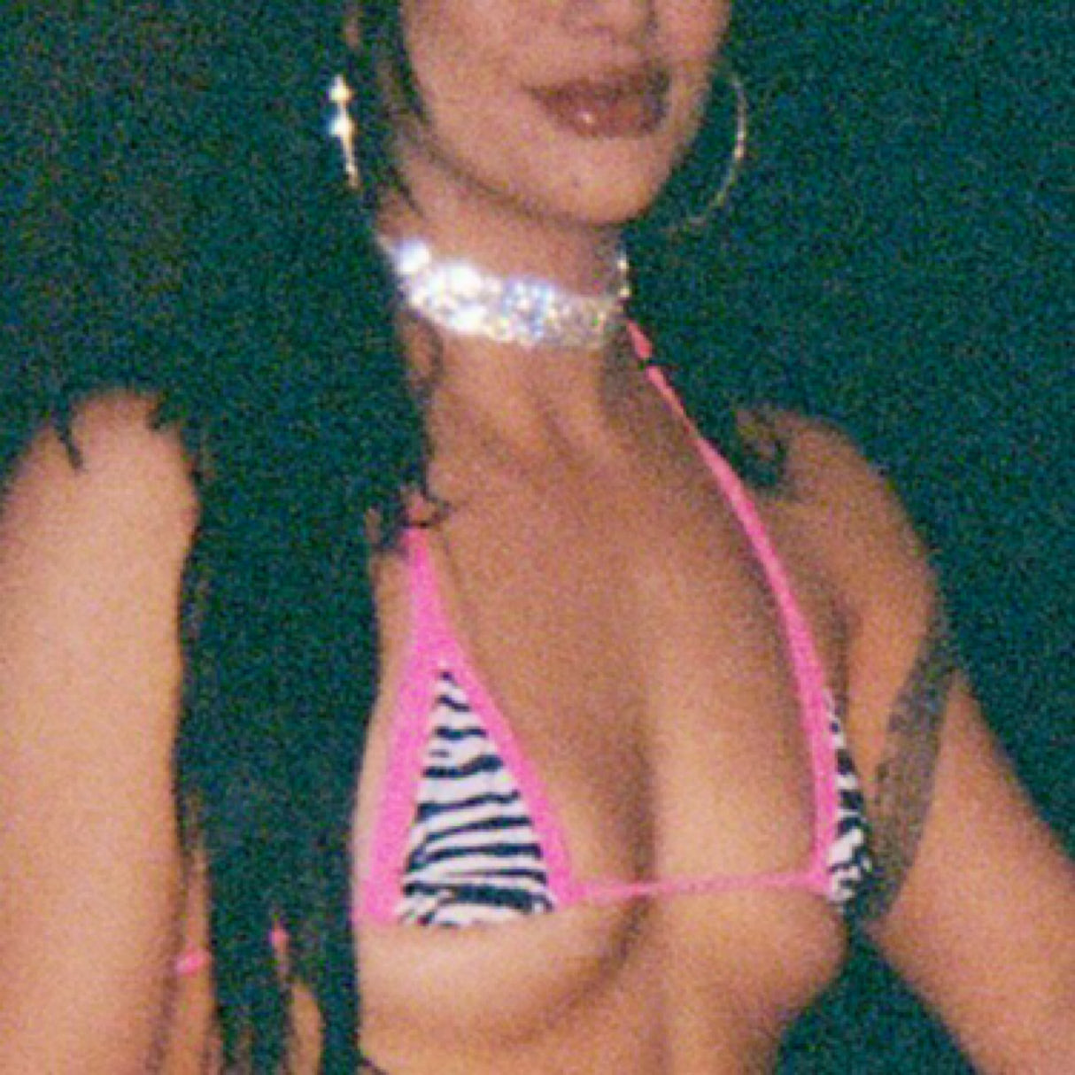 Stripper Big Drip Diamond Choker: Silver