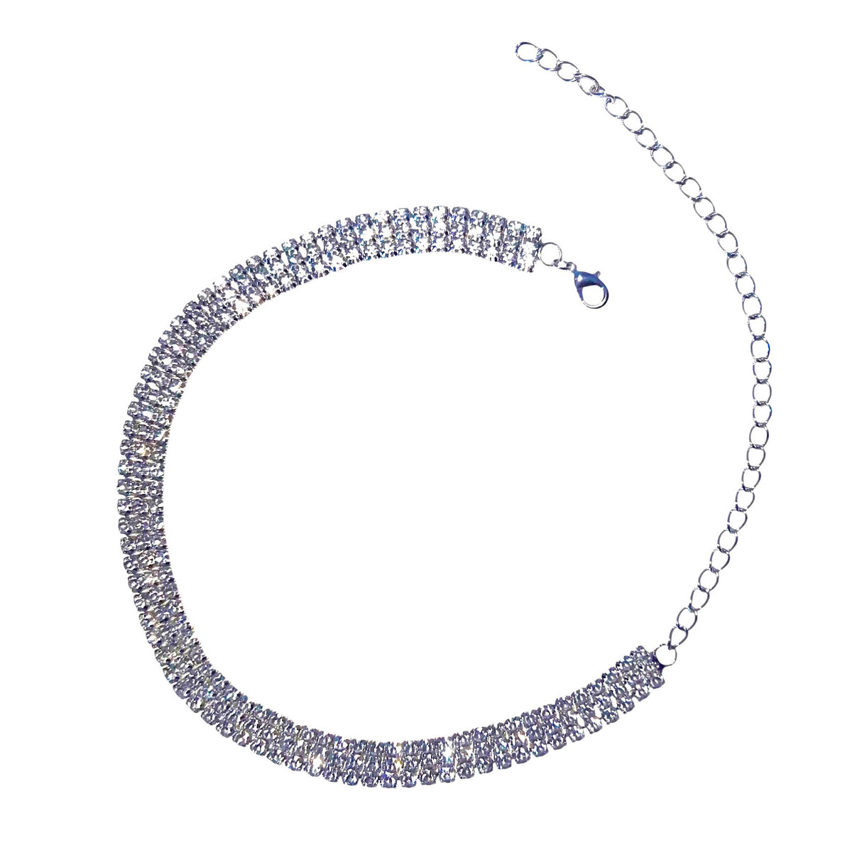 Stripper Baby Drip Diamond Choker: Silver