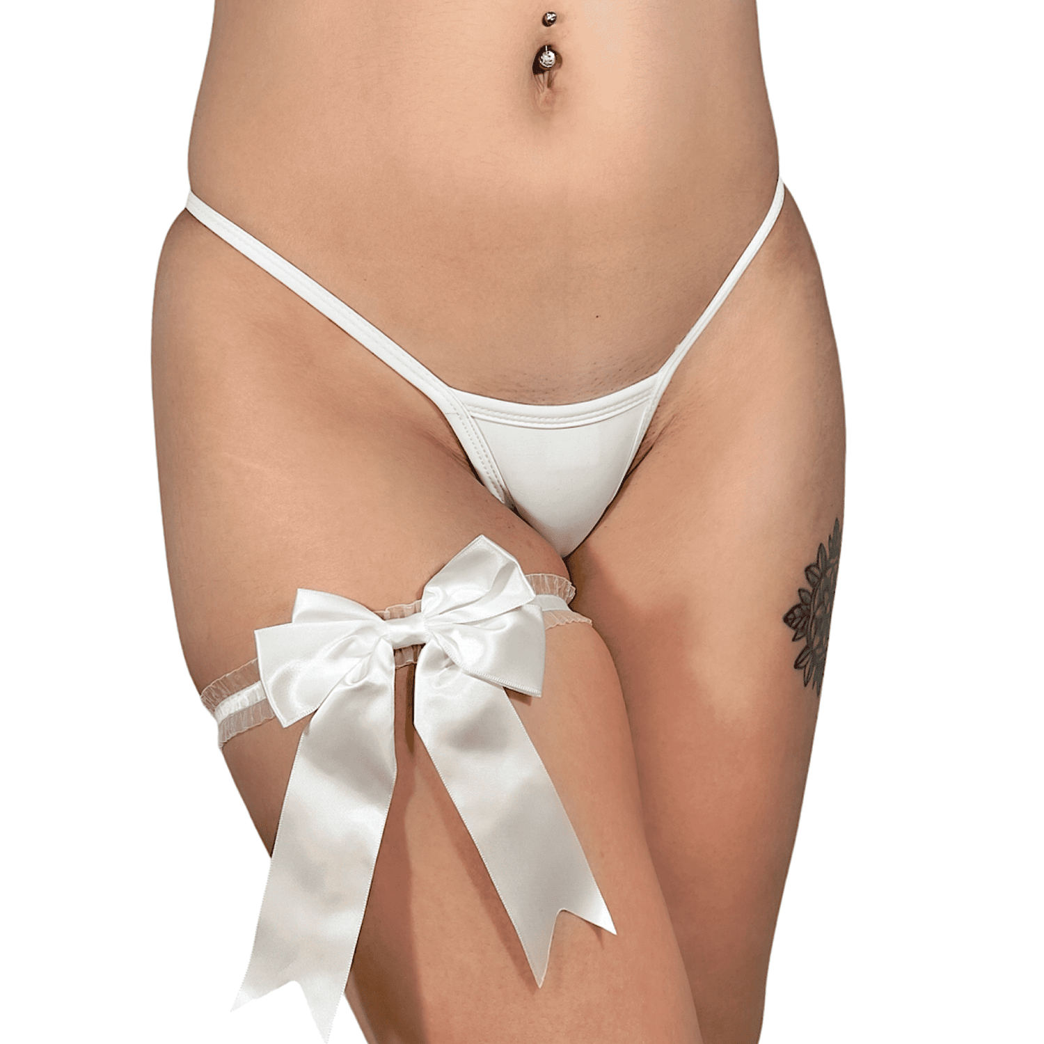 Coquette Bow Garter: White