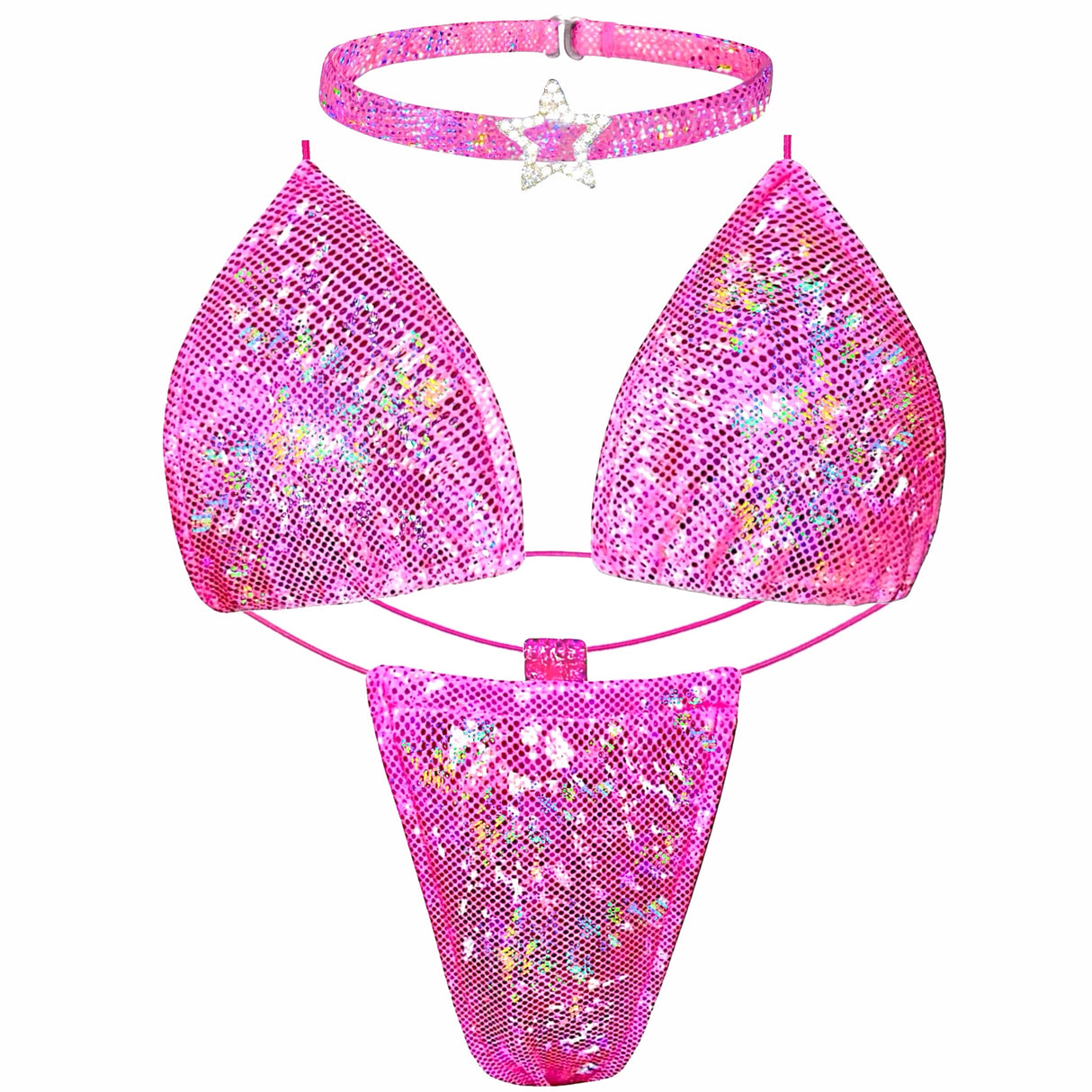 ACE Tieable Microkini Set + Choker: Halo Hot Pink