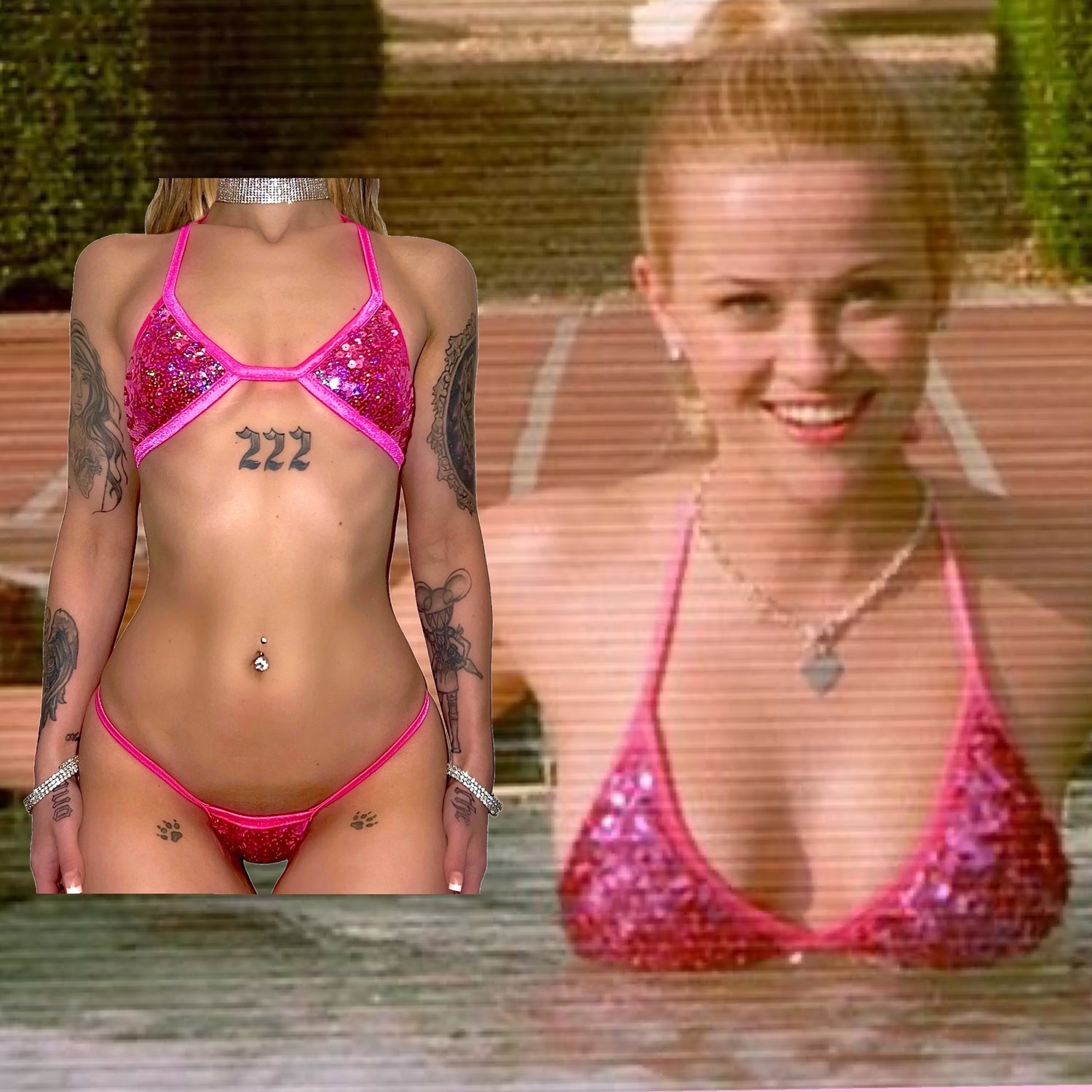 Elle Bend n' Snap Sequins Set: Hot Pink