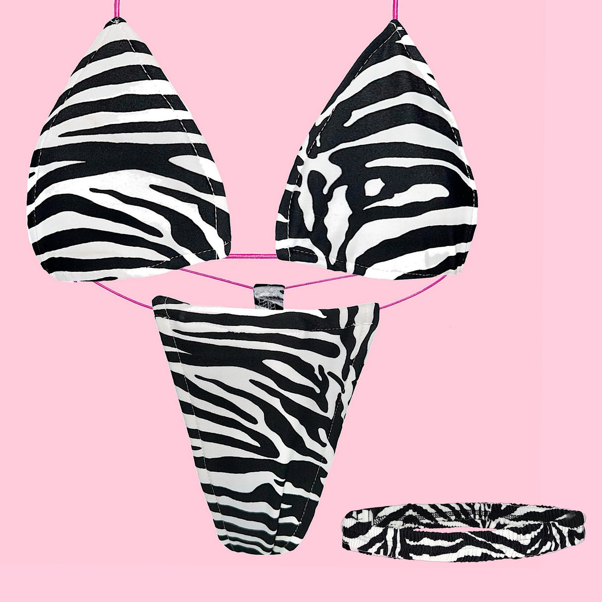 ACE Tieable Microkini + Garter: Zebra