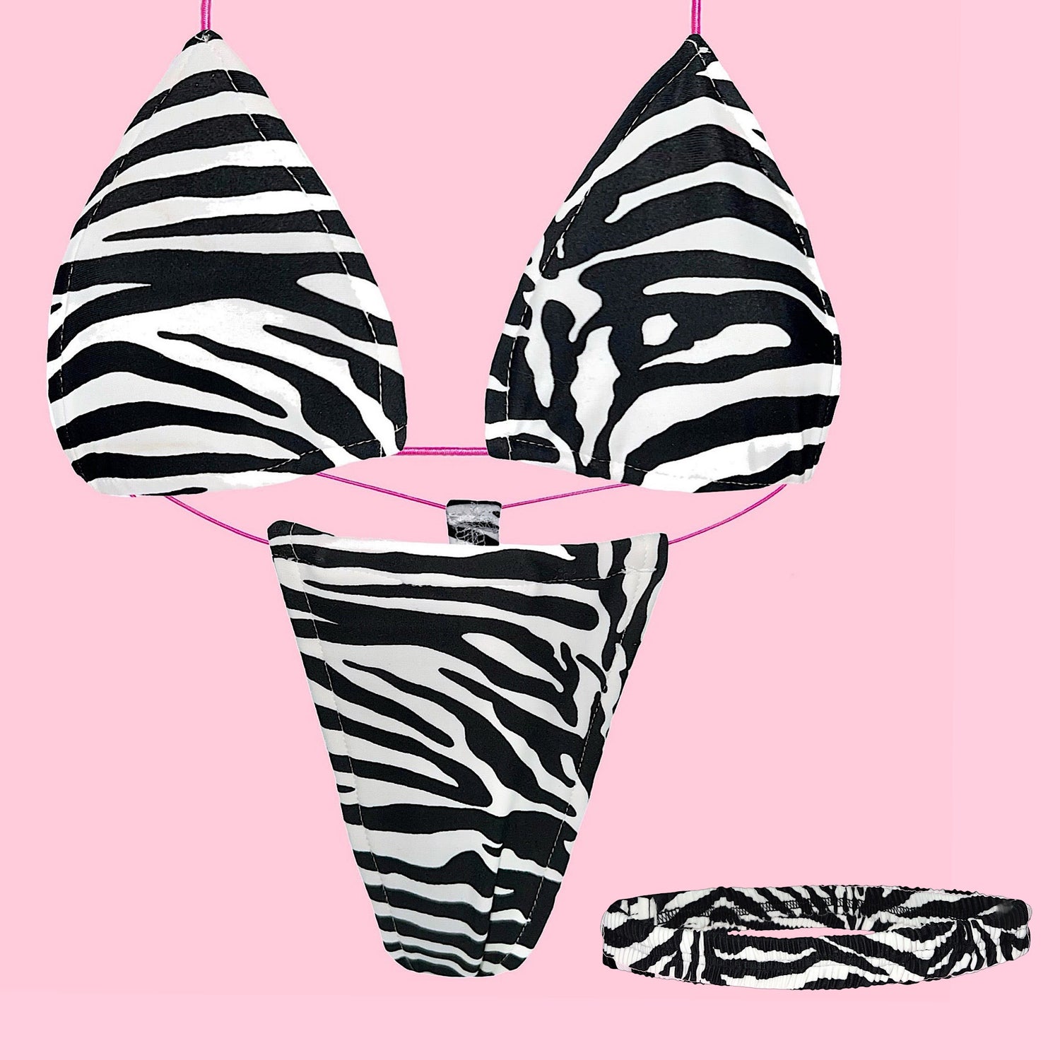 ACE Tieable Microkini + Garter: Zebra