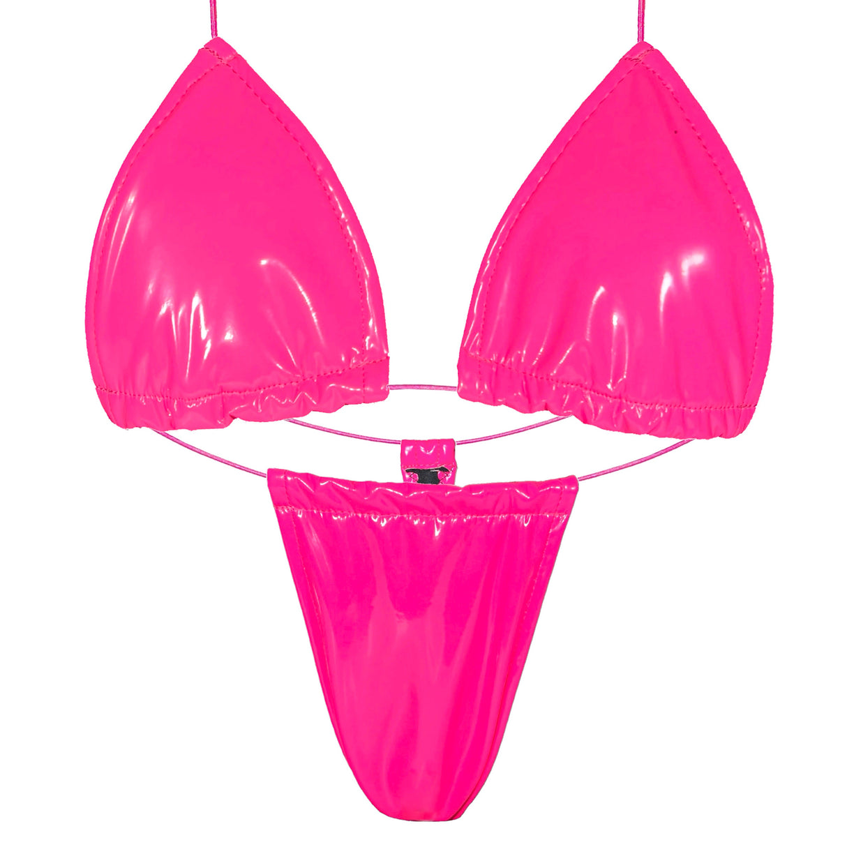 ACE Tieable Microkini + Garter: Latex Bimbo Pink