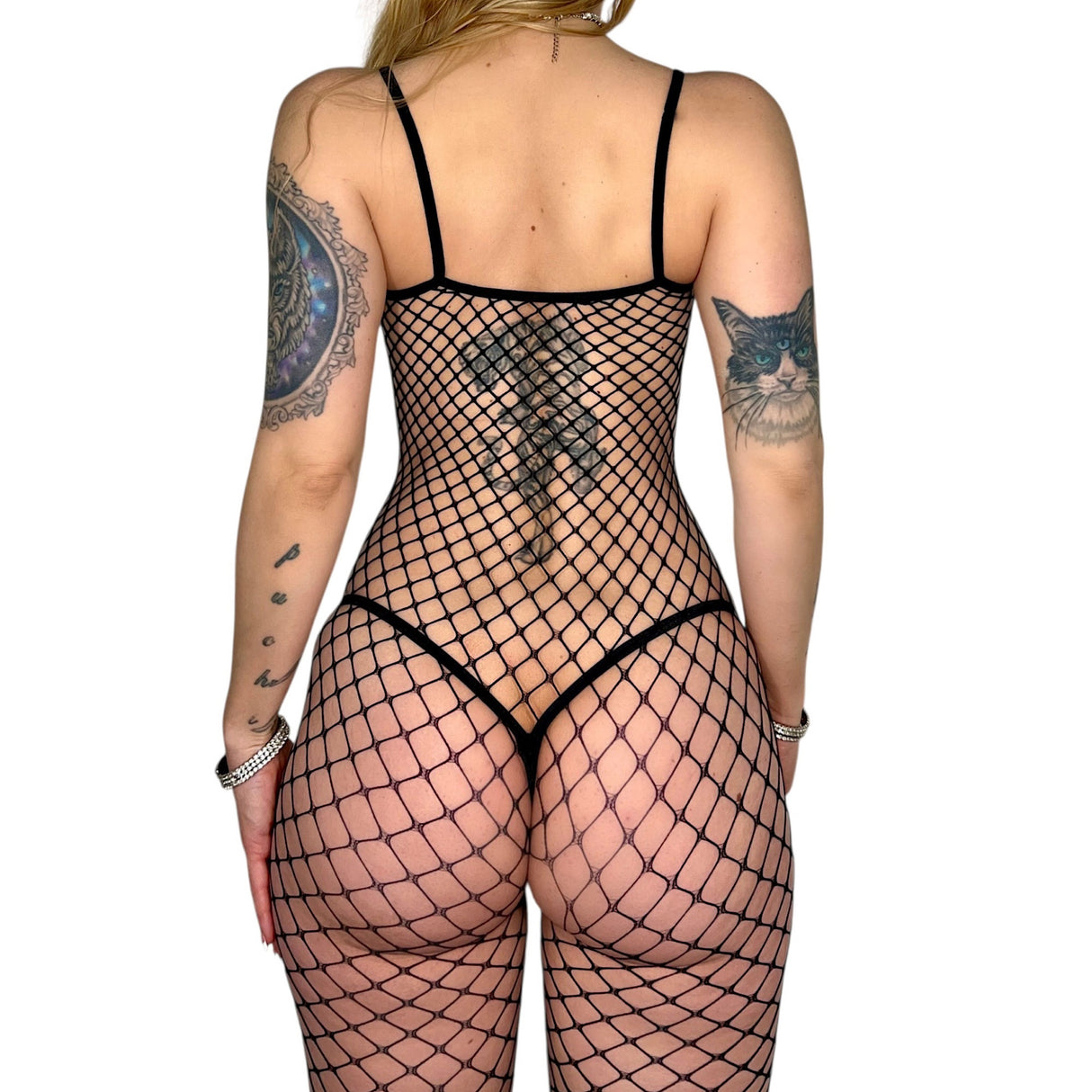 Freak-a-Leek Fishnet Bodysuit: Black
