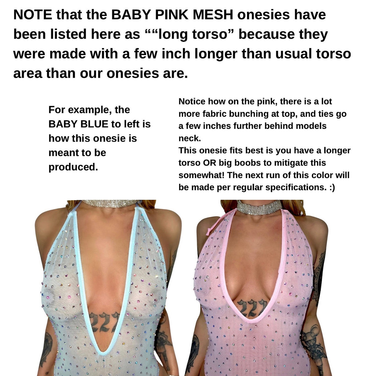 Baby Doll Bedazzled Mesh Onesie: Baby Pink