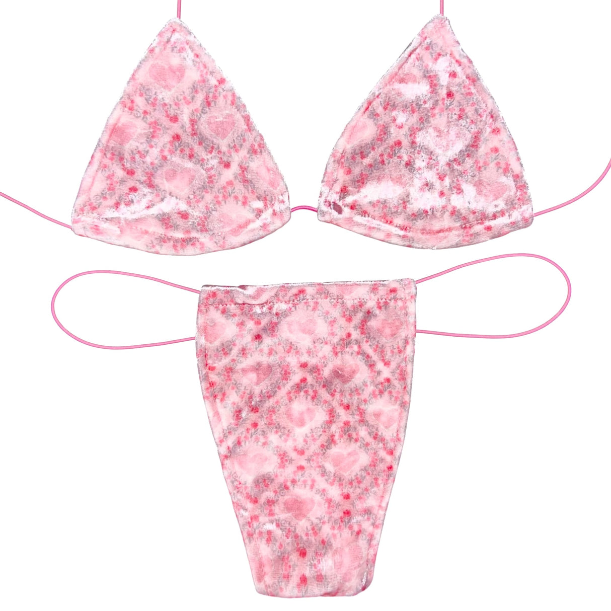 ACE Tieable Microkini: Everybody's Crush Velvet Hearts CLOSEOUT