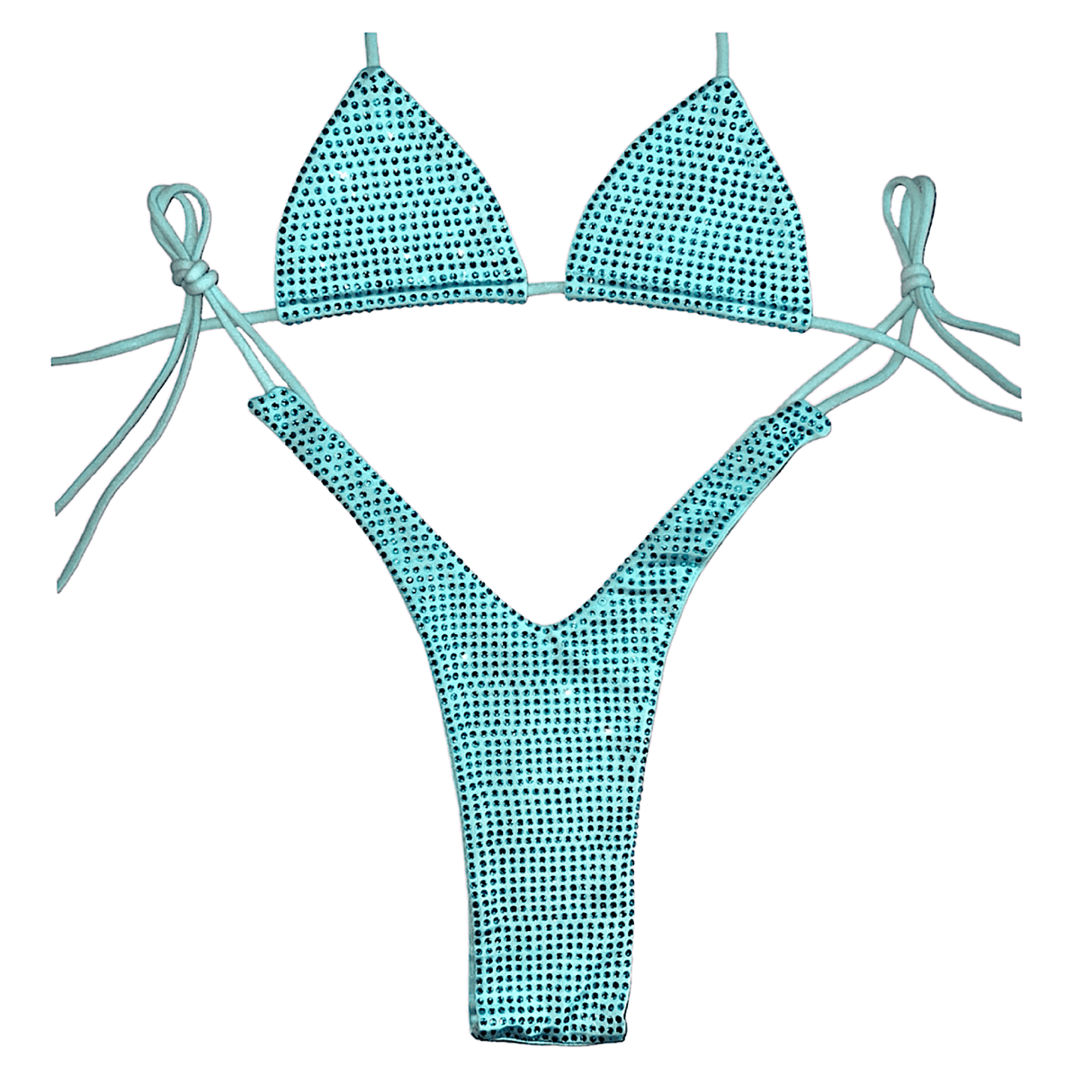 Angel Aura Hi Waist Set: Bedazzled Baby Blue