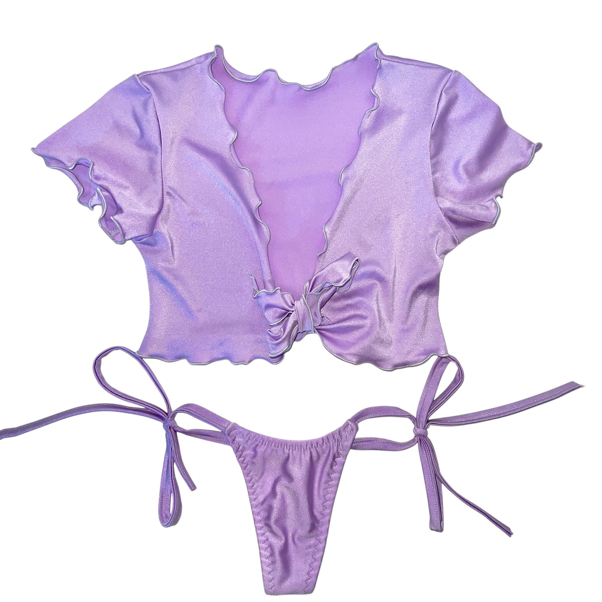 Girl Next Door Side Tie Set: Lilac