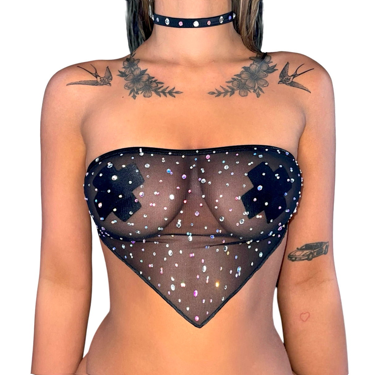 AC Aura Bedazzled Thong Set: Demon Time Black