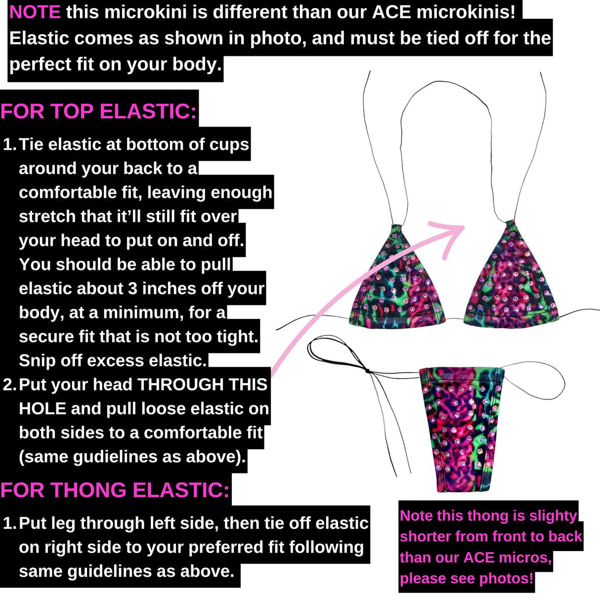 Bedazzled Microkini: Leopard Pink