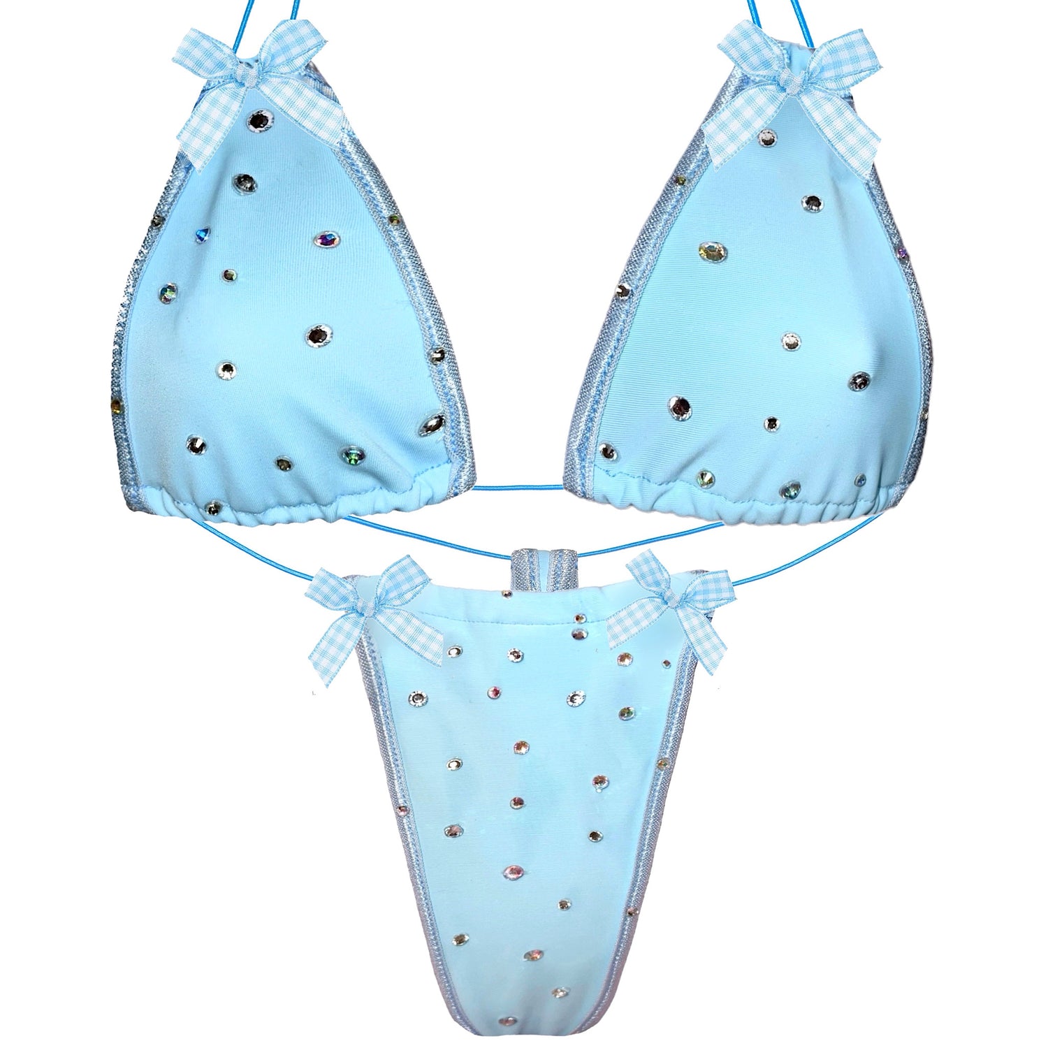 ACE Icy Microkini: Lil' Baby Blue w. Mini Gingham Bows