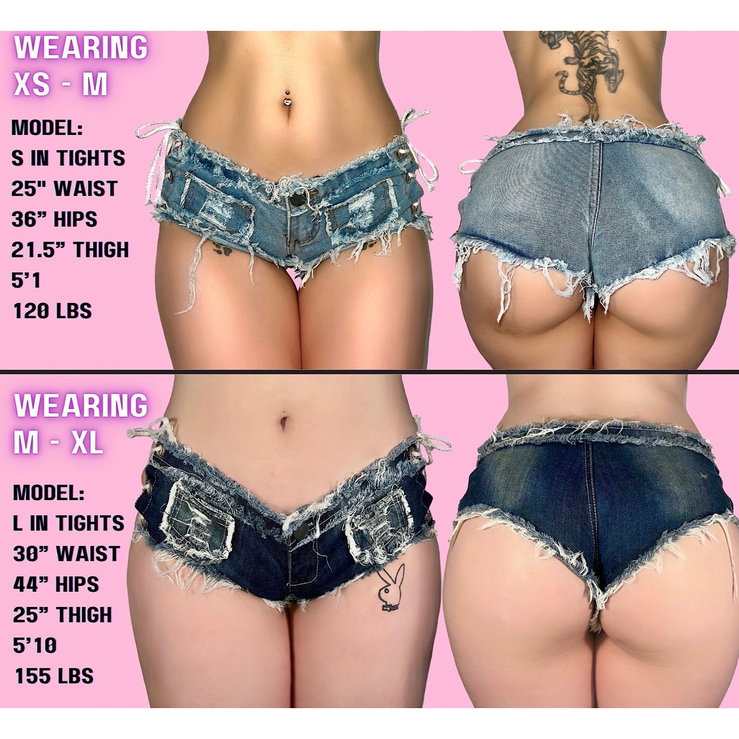 Daisy Dukes Lace Up Denim Booty Shorts: Blue Denim