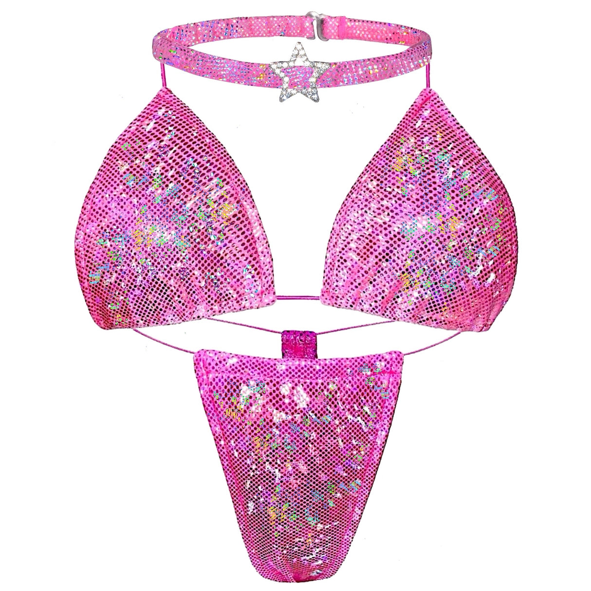 ACE Tieable Microkini Set + Choker: Halo Hot Pink