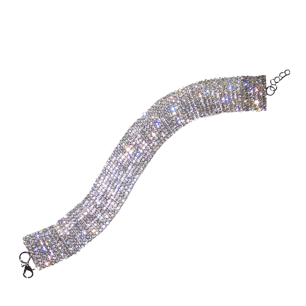 Stripper Big Drip Diamond Choker: Silver