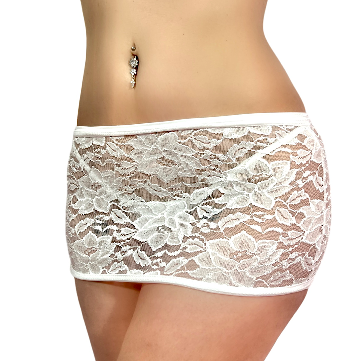 Just A Girl Lace Skirt Set: White