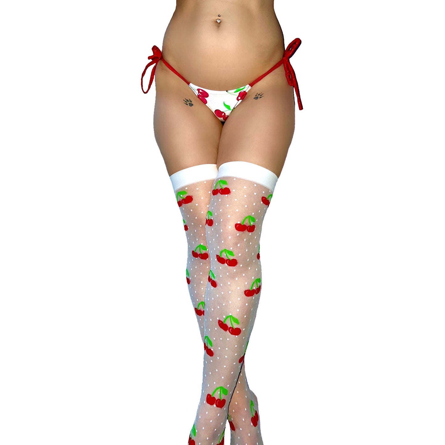 Thigh High Stockings: Cherry Pie