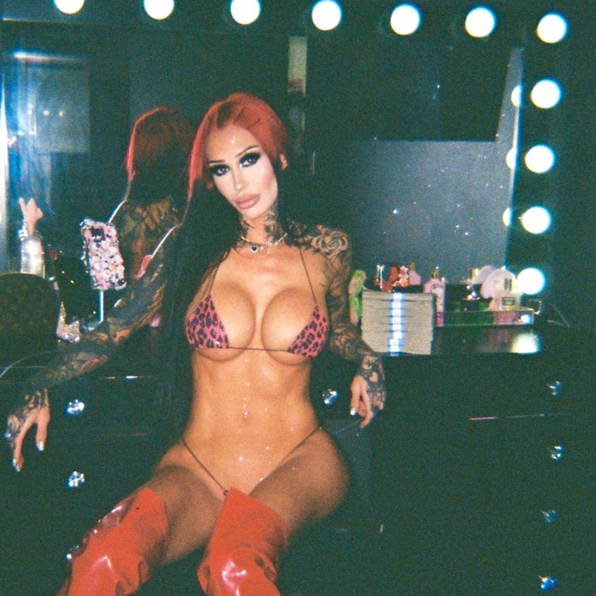 ACE Tieable Microkini: Glossy Leopard Red