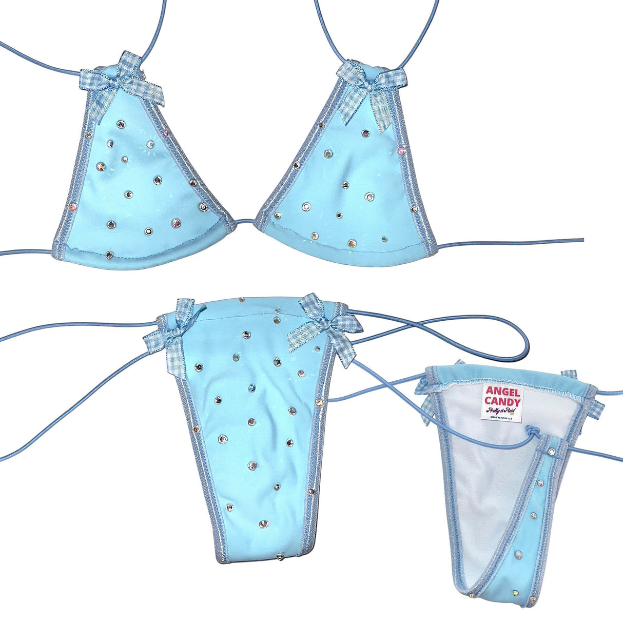 ACE Icy Microkini: Lil' Baby Blue w. Mini Gingham Bows