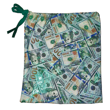 ACE Money Bag: HU$TLER Sparkly Money Green