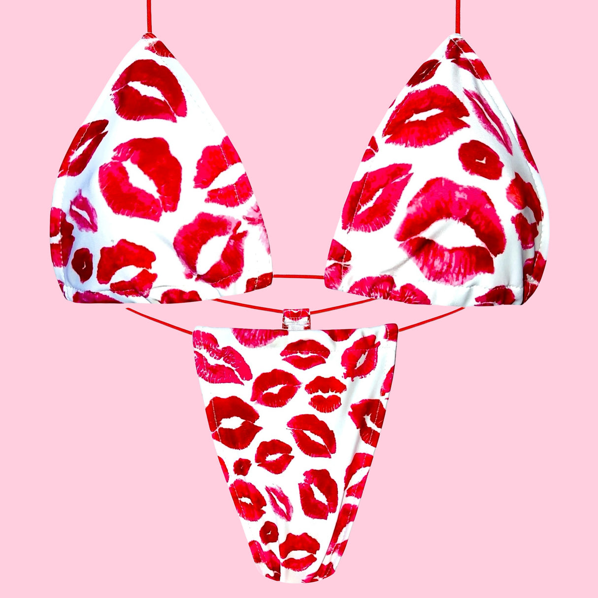 ACE Tieable Microkini: Kiss Kiss Red