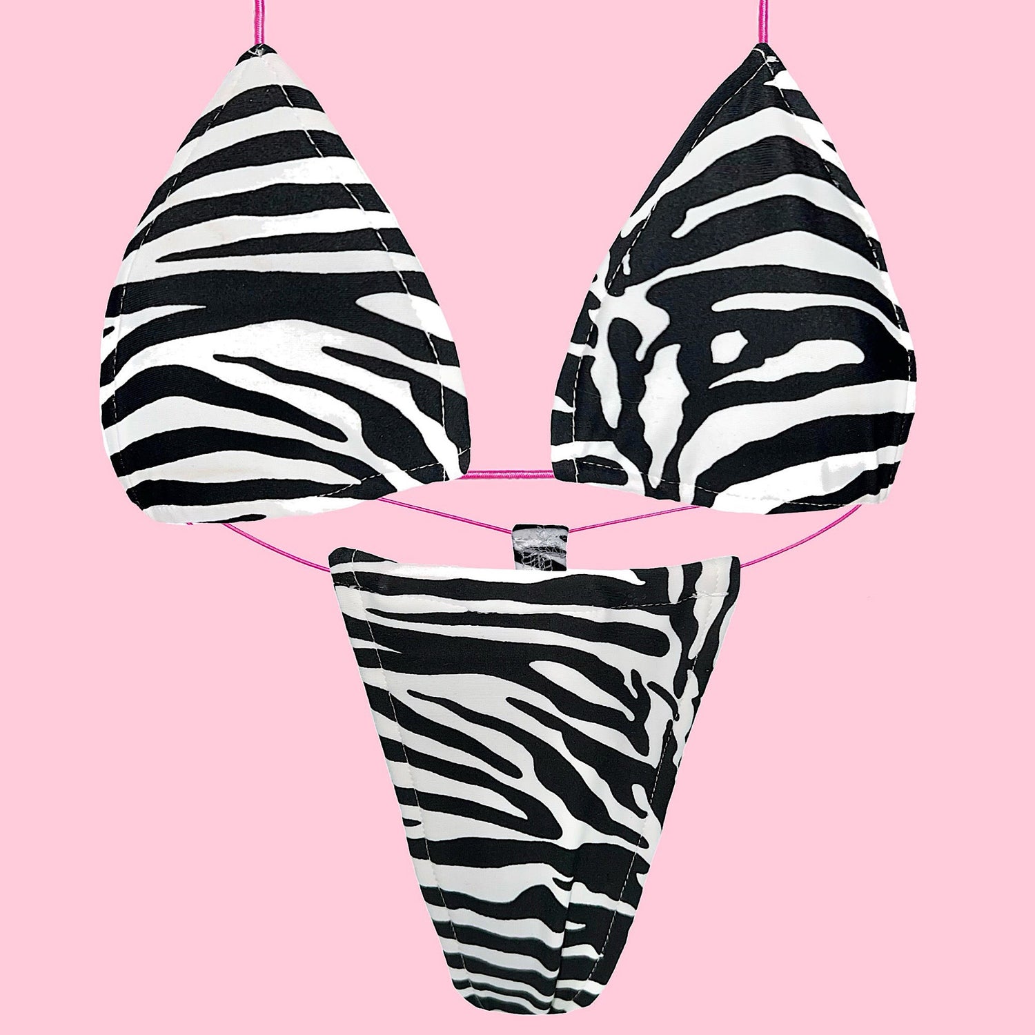 ACE Tieable Microkini + Garter: Zebra
