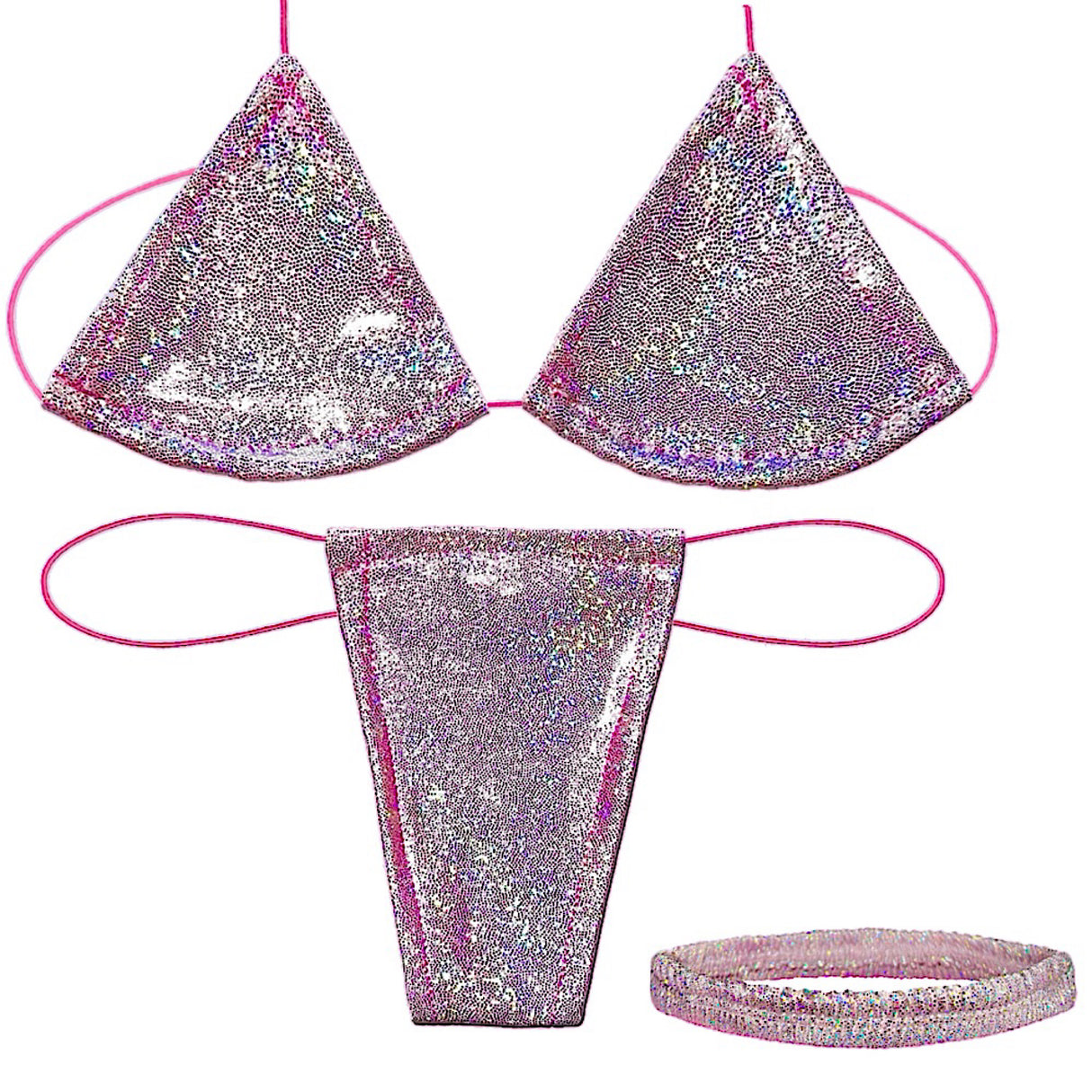 ACE Microkini Set + Classic Garter: Fairy Dust Baby Pink