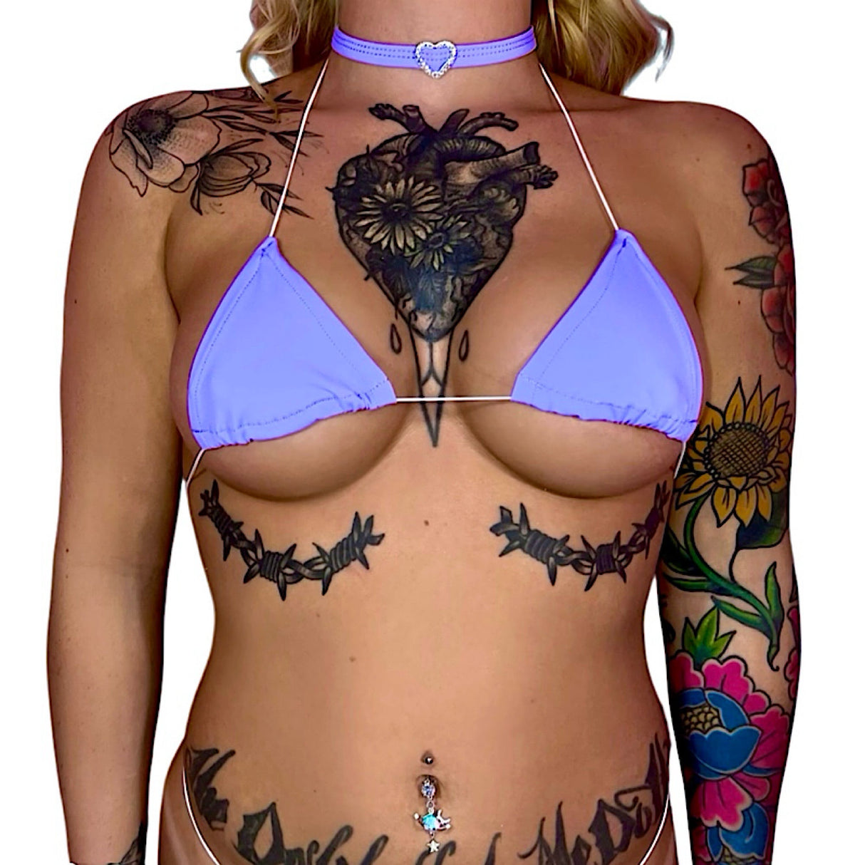 ACE Microkini Set + Heart Charm Choker: Lover Girl Lilac