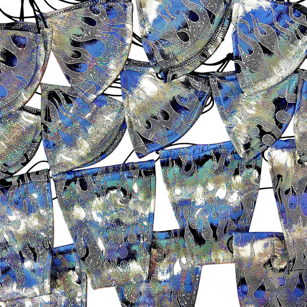 ACE Tieable Microkini: Silver Grey Flames CLOSEOUT