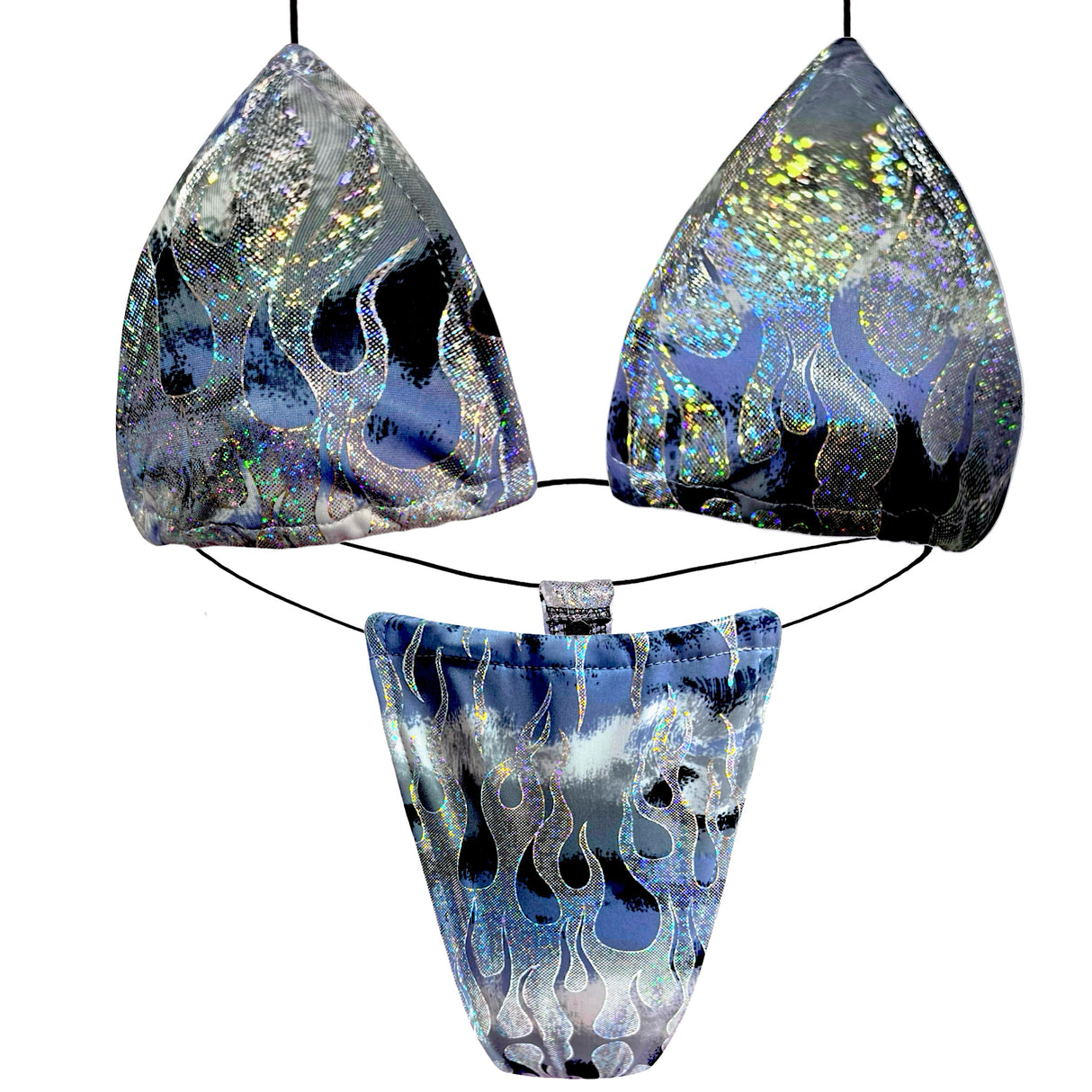 ACE Tieable Microkini: Silver Grey Flames CLOSEOUT