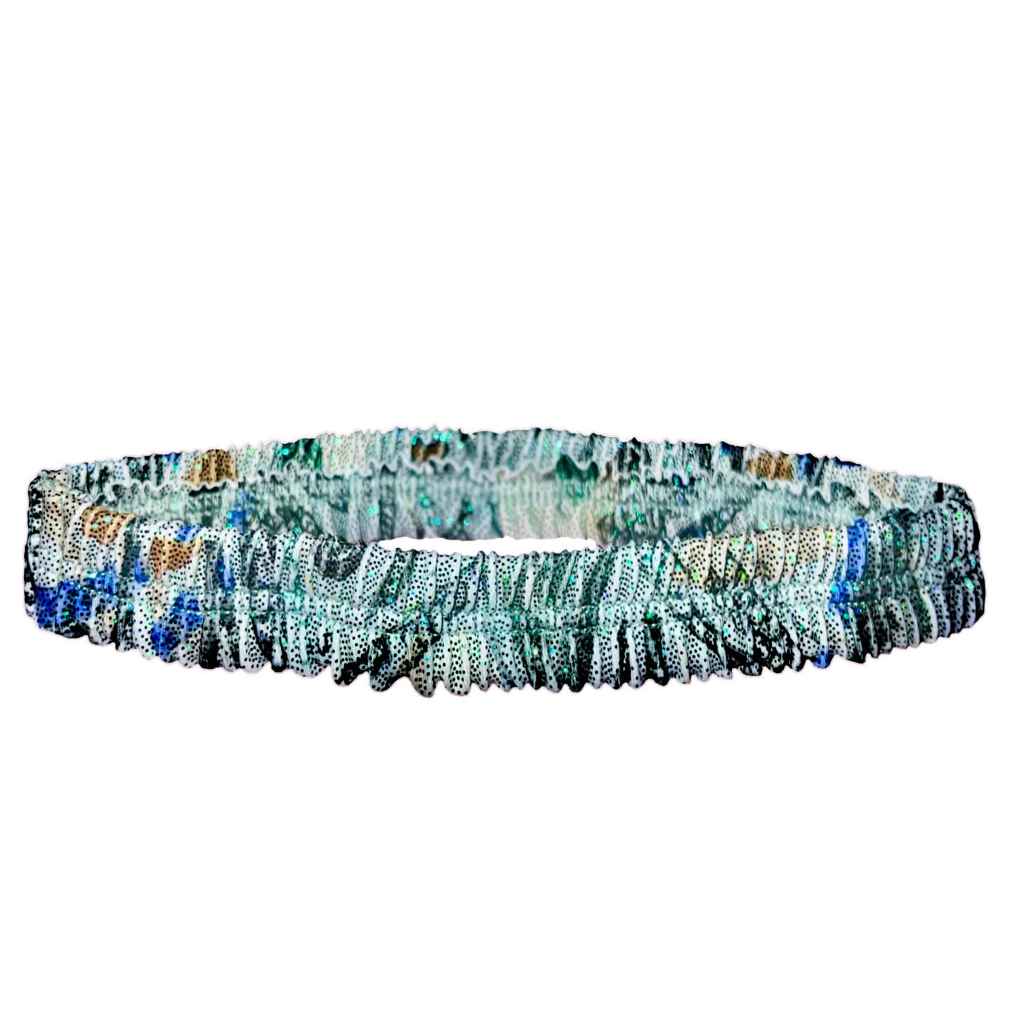 ACE Gathered Garter: HU$TLER Green Sparkly Money