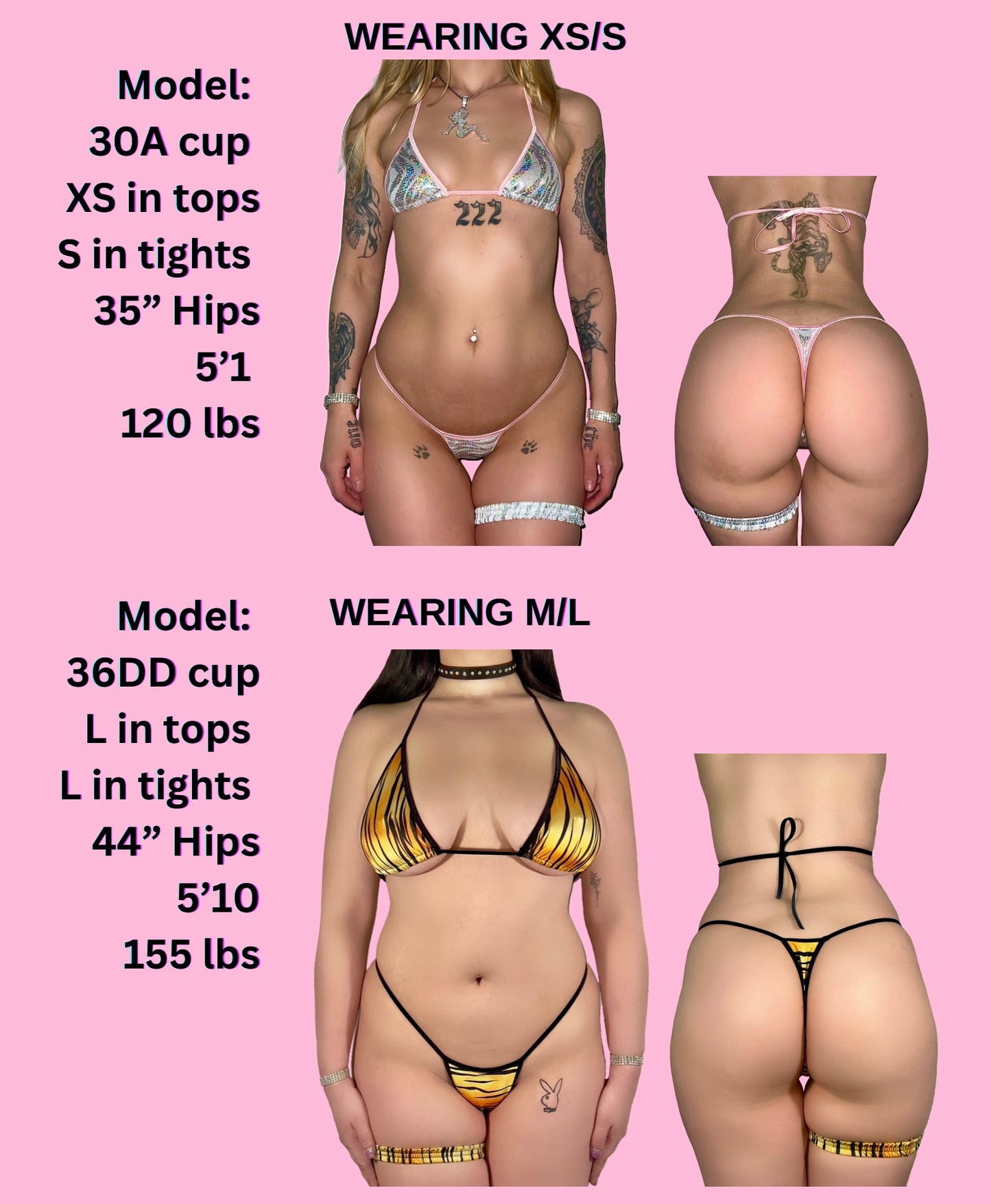 3 Piece Mini Kini & Matching Garter: Tiger Stripes