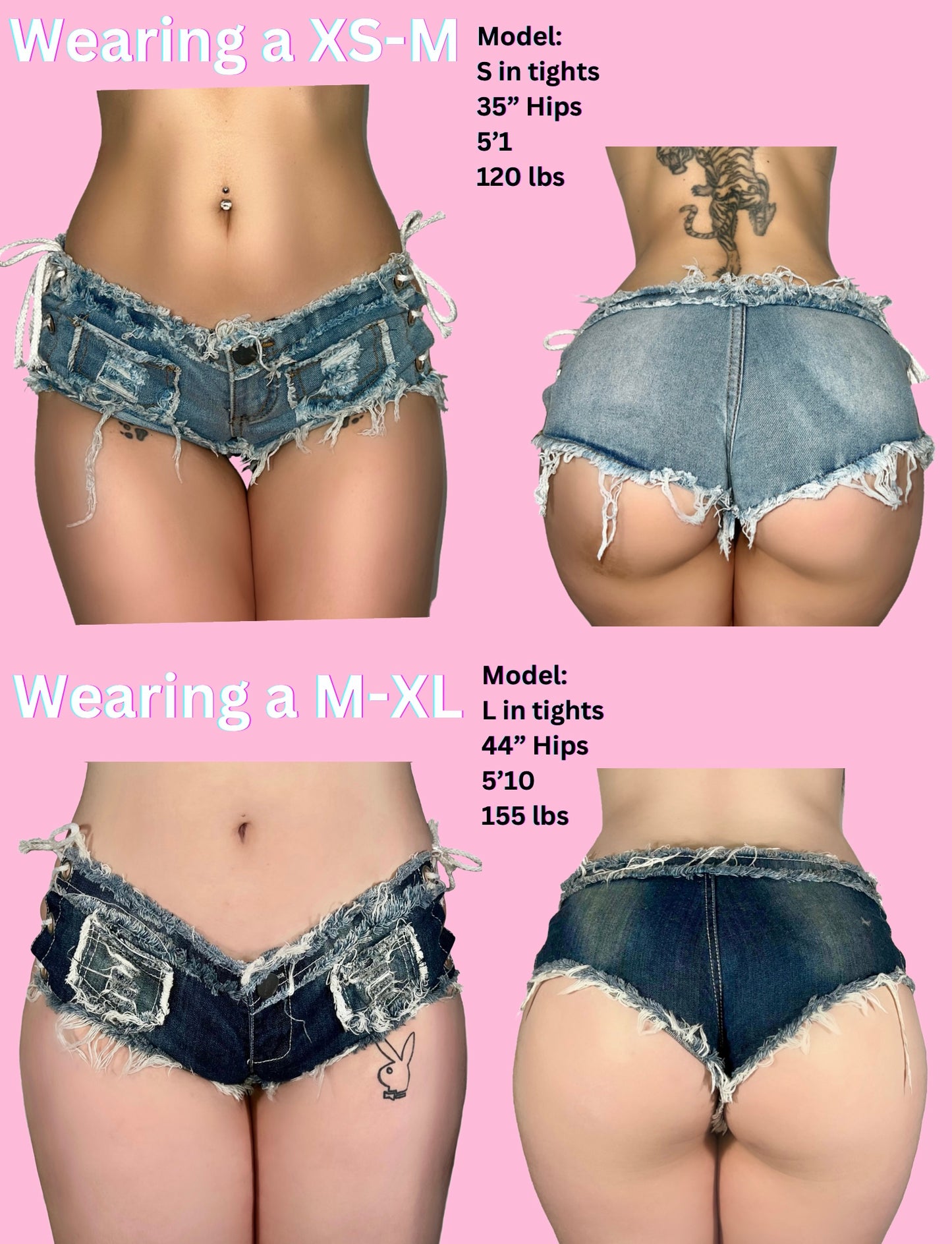 Daisy Dukes Lace Up Denim Booty Shorts: Blue Denim