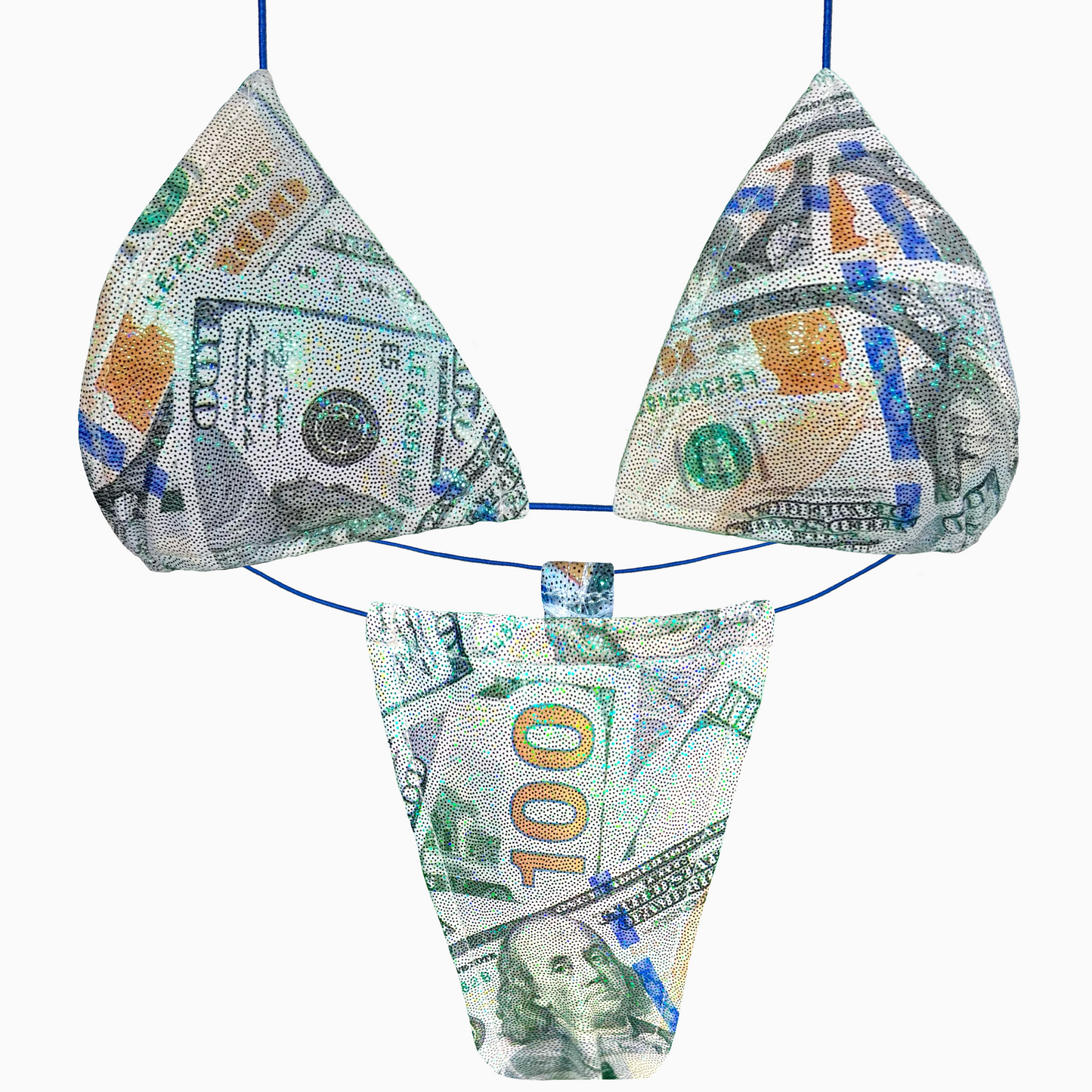 ACE Tieable Microkini: HU$TLER Green Sparkly Money