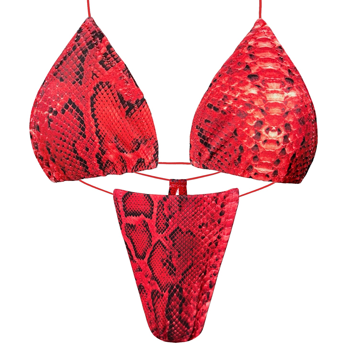 ACE Tieable Microkini + Garter: Venom Red