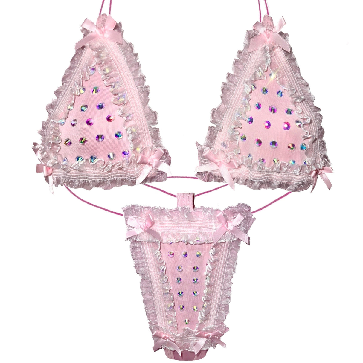 Bedazzled Microkini: Lace n' Bows Baby Pink