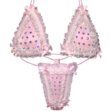 Bedazzled Microkini: Lace n' Bows Baby Pink
