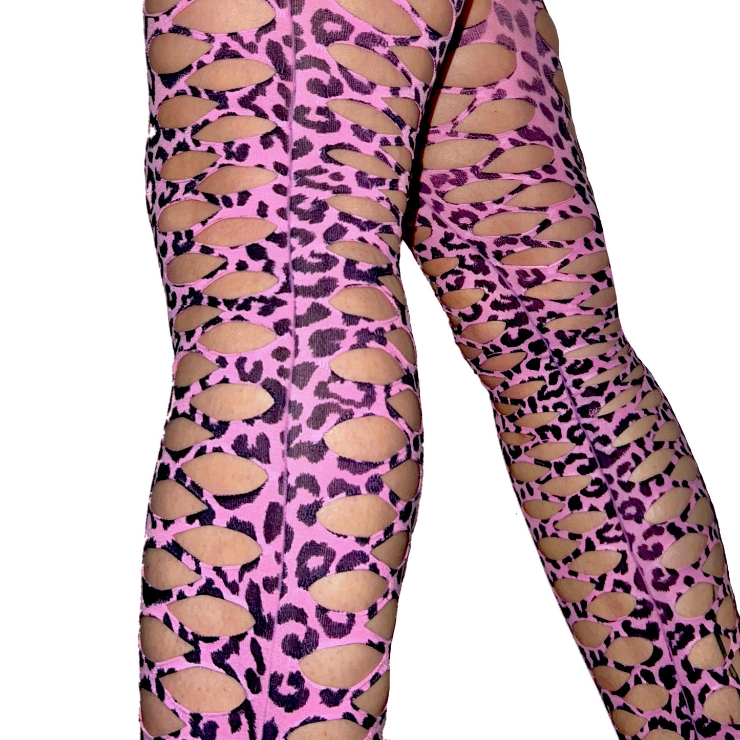 Thigh High Stockings: Pink n' Black Leopard