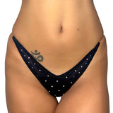 Barely There Invisible String Bandeau Set: Black Bedazzled